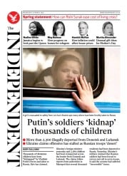 The Independent (UK) Newspaper Front Page for 24 March 2022
