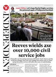 The Independent front page for 24 March 2025