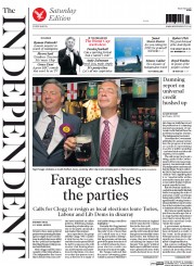 The Independent (UK) Newspaper Front Page for 24 May 2014