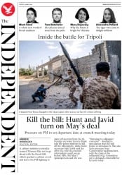 The Independent (UK) Newspaper Front Page for 24 May 2019