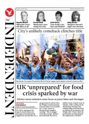 The Independent front page for 24 May 2022