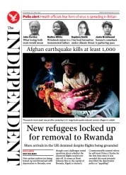 The Independent (UK) Newspaper Front Page for 24 June 2022