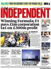 The Independent (UK) Newspaper Front Page for 24 July 2013