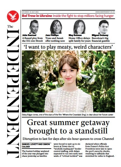 The Independent Newspaper Front Page (UK) for 24 July 2022