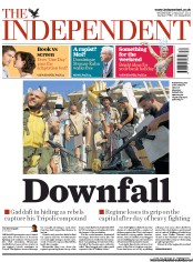 The Independent (UK) Newspaper Front Page for 24 August 2011