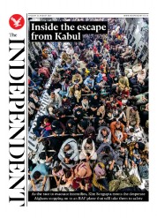 The Independent (UK) Newspaper Front Page for 24 August 2021
