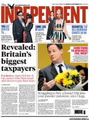 The Independent (UK) Newspaper Front Page for 24 September 2012