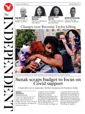 The Independent (UK) Newspaper Front Page for 24 September 2020