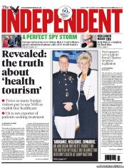 The Independent Newspaper Front Page (UK) for 25 October 2013
