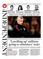 The Independent (UK) Newspaper Front Page for 25 October 2021