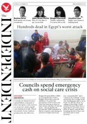 The Independent (UK) Newspaper Front Page for 25 November 2017