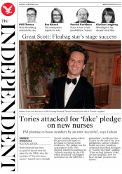 The Independent (UK) Newspaper Front Page for 25 November 2019