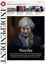 The Independent (UK) Newspaper Front Page for 25 January 2017