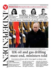 The Independent (UK) Newspaper Front Page for 25 February 2022