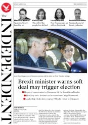 The Independent (UK) Newspaper Front Page for 25 March 2019