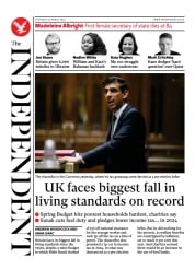 The Independent (UK) Newspaper Front Page for 25 March 2022