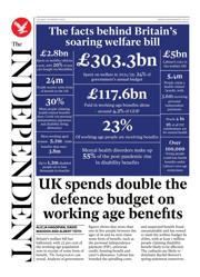 The Independent front page for 25 March 2025