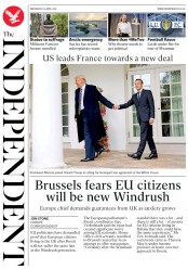 The Independent (UK) Newspaper Front Page for 25 April 2018