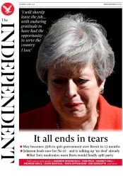 The Independent (UK) Newspaper Front Page for 25 May 2019