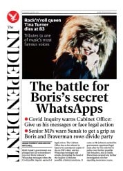 The Independent front page for 25 May 2023