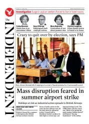 The Independent front page for 25 June 2022