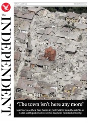 The Independent (UK) Newspaper Front Page for 25 August 2016