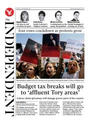 The Independent (UK) Newspaper Front Page for 25 September 2022