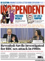 The Independent (UK) Newspaper Front Page for 26 October 2012