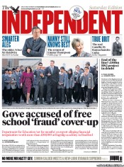 The Independent Newspaper Front Page (UK) for 26 October 2013