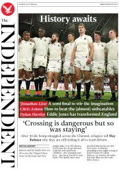 The Independent (UK) Newspaper Front Page for 26 October 2019