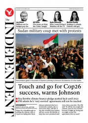 The Independent (UK) Newspaper Front Page for 26 October 2021