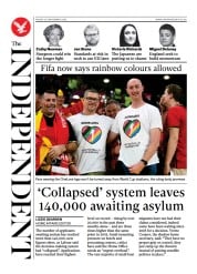 The Independent front page for 26 November 2022