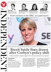 The Independent (UK) Newspaper Front Page for 26 February 2018