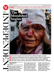 The Independent (UK) Newspaper Front Page for 26 February 2022