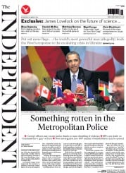 The Independent (UK) Newspaper Front Page for 26 March 2014