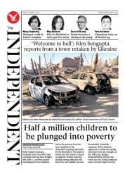 The Independent (UK) Newspaper Front Page for 26 March 2022
