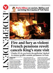 The Independent (UK) Newspaper Front Page for 26 March 2023