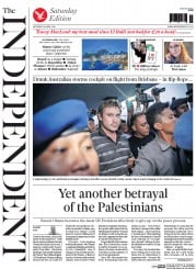 The Independent Newspaper Front Page (UK) for 26 April 2014