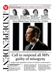 The Independent (UK) Newspaper Front Page for 26 April 2022