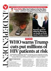 The Independent front page for 26 April 2025