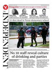 The Independent front page for 26 May 2022