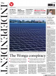 The Independent (UK) Newspaper Front Page for 26 June 2014