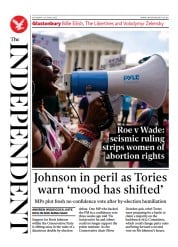 The Independent (UK) Newspaper Front Page for 26 June 2022