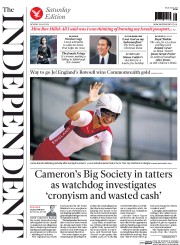 The Independent (UK) Newspaper Front Page for 26 July 2014