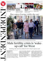 The Independent (UK) Newspaper Front Page for 26 July 2017
