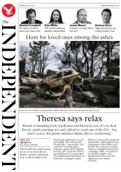 The Independent (UK) Newspaper Front Page for 26 July 2018
