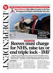 The Independent front page for 26 July 2025