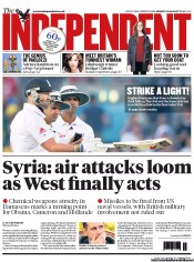 The Independent (UK) Newspaper Front Page for 26 August 2013