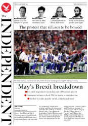 The Independent (UK) Newspaper Front Page for 26 September 2017