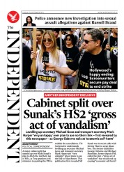 The Independent front page for 26 September 2023